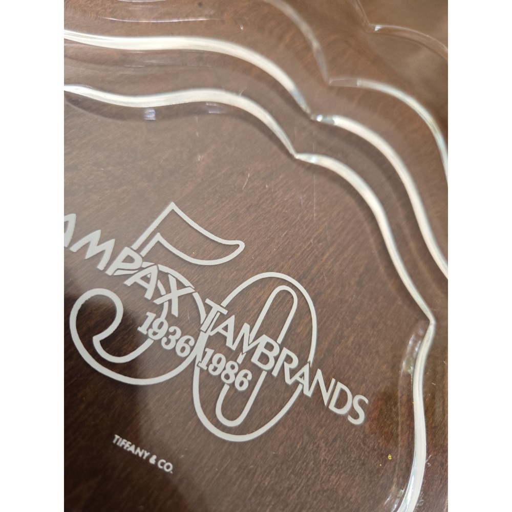 Vintage Tiffany & Co Tampax Tambrands 50th Anniversary Crystal‎ Glass Candy Dish - Picture 4 of 4